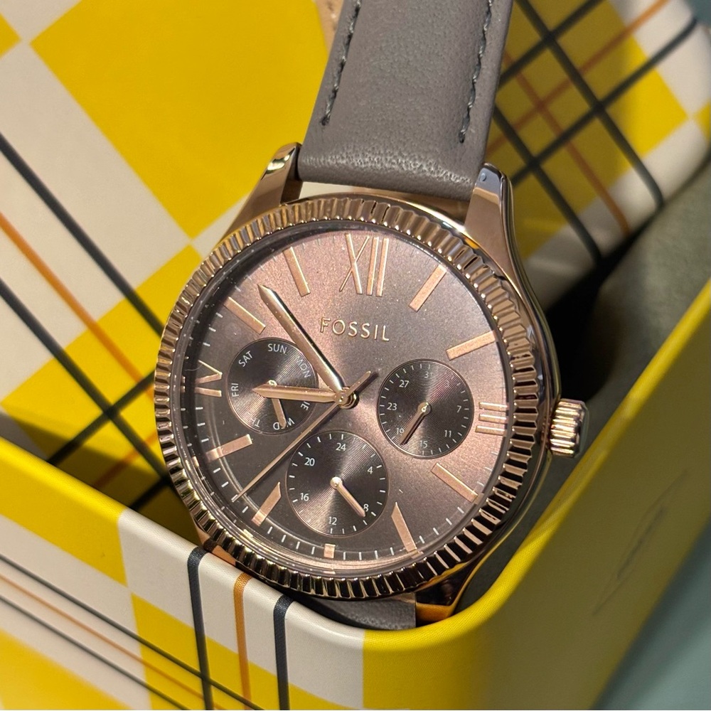 Fossil Rose Gold and Gray Watch